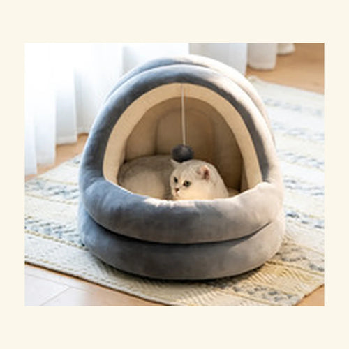 Cloud Nook Covered Pet Bed in a bright pet-home setting