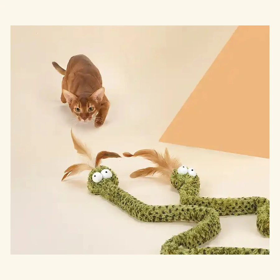 Forest Snake Interactive Cat Toy in a bright pet-home setting