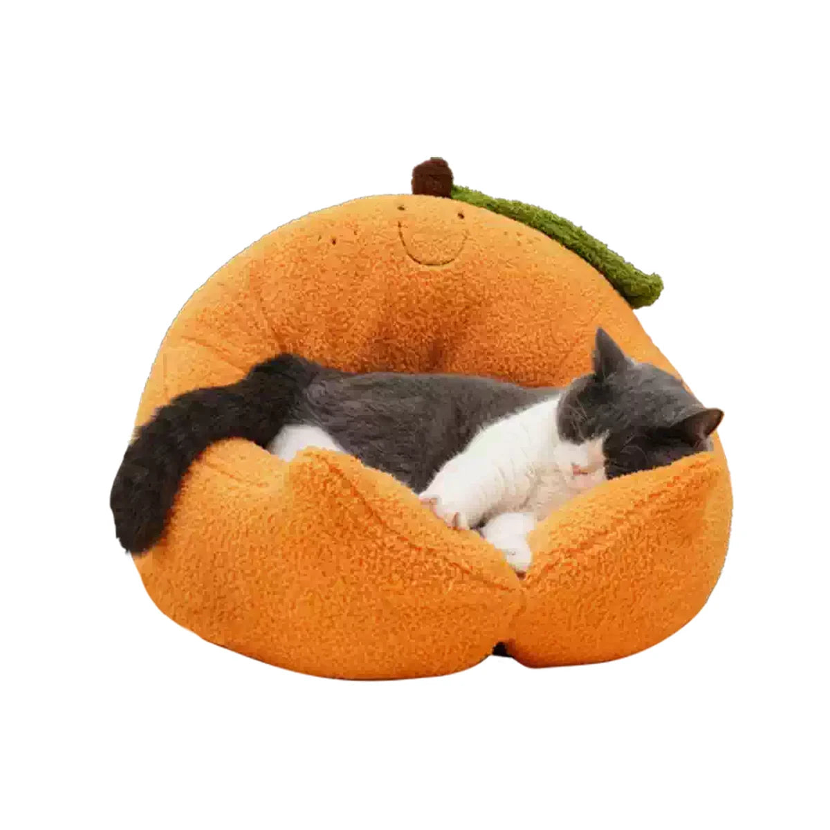 Paws Parade Orange Hugger pet bed on a clean white background