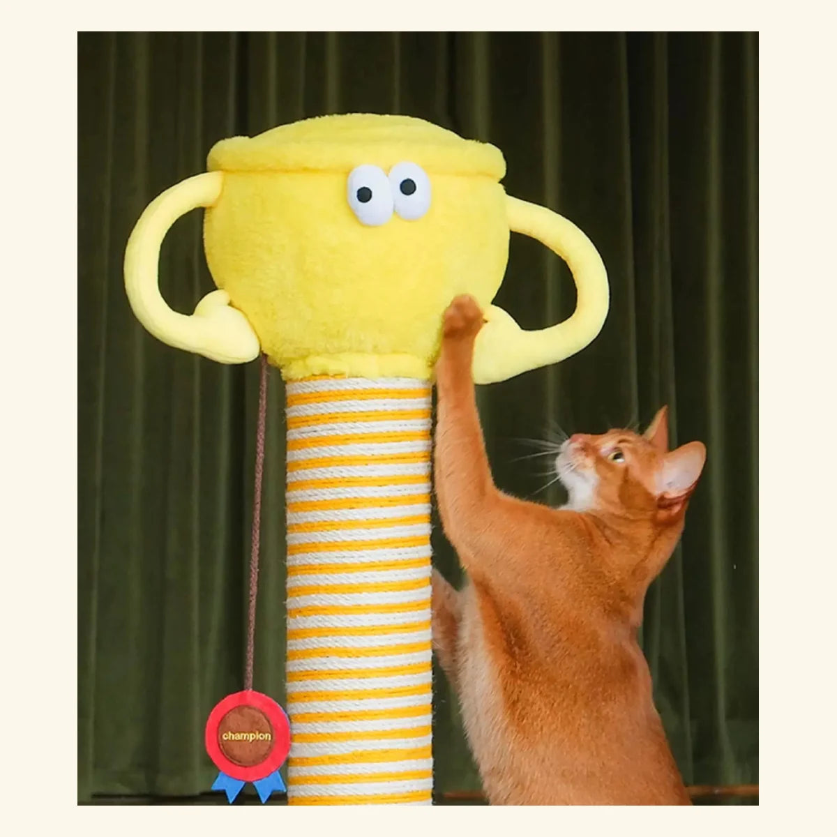 Sunshine Cup Scratching Post in a bright pet-home setting