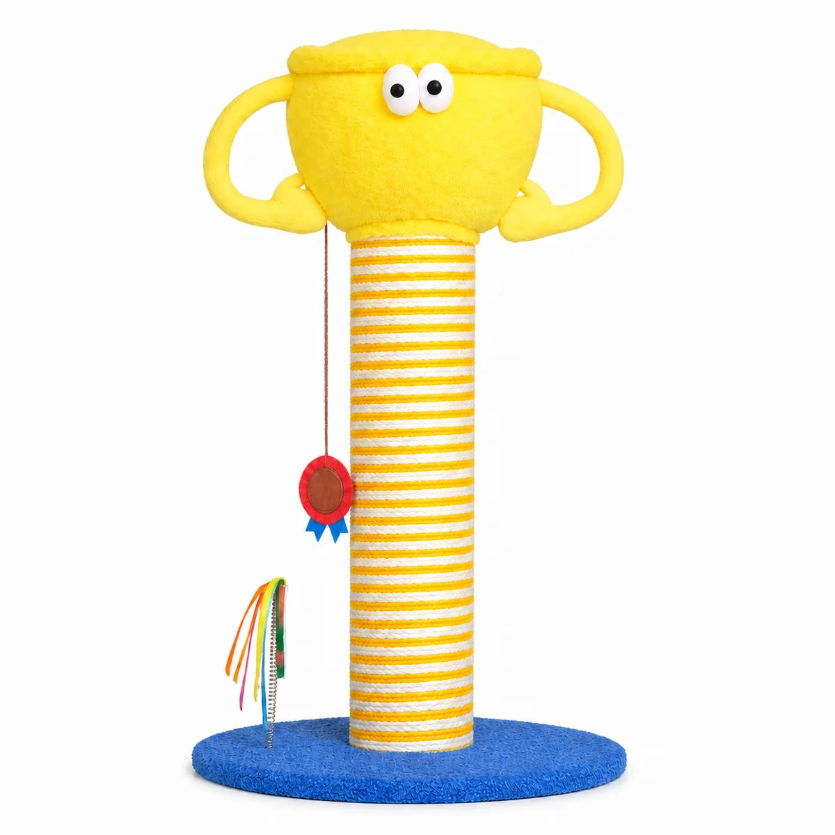 Paws Parade Sunshine Cup Scratching Post on a clean white background