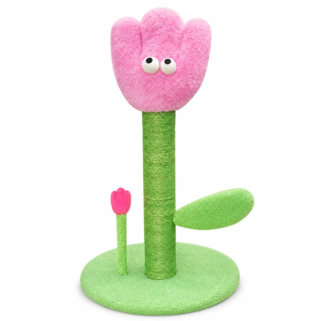 Paws Parade Tulip Bloom Scratching Post on a clean white background